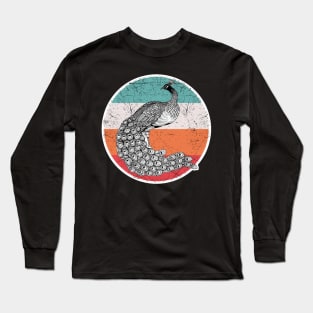 Vintage Retro Peacock Long Sleeve T-Shirt